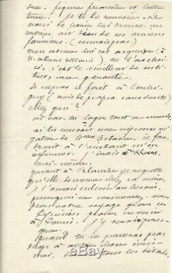 Jules RENARD Longue lettre autographe signée à sa soeur Amélie. 8 pages 1883