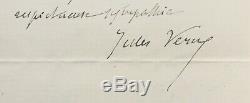 Jules VERNE Célèbre écrivain rare lettre autographe signée 1898