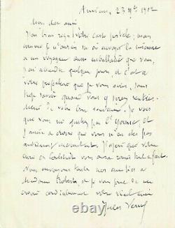 Jules VERNE Lettre autographe signée à son ami Robert Godefroy. Novembre 1902