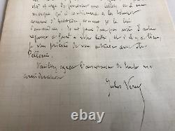 Jules Verne Lettre Manuscrit Autographe Signee 1900