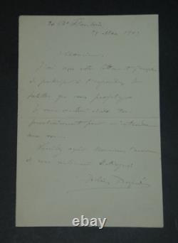 Julien DUPRÉ LETTRE AUTOGRAPHE SIGNÉE Exposition 1903