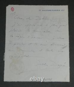 Julien DUPRÉ LETTRE AUTOGRAPHE SIGNÉE à Charles Théodore DEBLOIS 1903