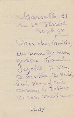 Juliette ADAM Lettre autographe signée à Charles DE FREYCINET
