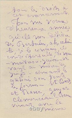 Juliette ADAM Lettre autographe signée à Charles DE FREYCINET