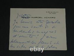 Juliette & Marcel ACHARD LETTRES AUTOGRAPHES SIGNÉES À LHOSTE 1950