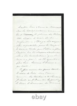LAMARTINE Valentine de LAMARTINE / Lettre autographe signée / Mémoire / Poésie