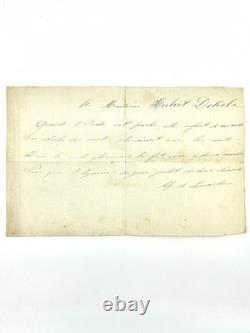 LAMARTINE quatrain autographe signée- Romantisme poésie Château du Bouilh