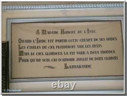 LAMARTINE quatrain autographe signée- Romantisme poésie Château du Bouilh