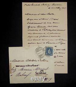 LAZZARI Sylvio LETTRE AUTOGRAPHE SIGNÉE À Adolphe JULLIEN, ENVELOPPE, PARIS, 1905