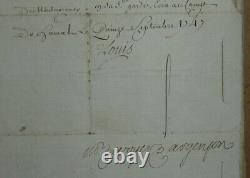 LETTRE AUTOGRAPHE SIGNEE du ROI Louis XV 15 SEPTEMBRE 1747