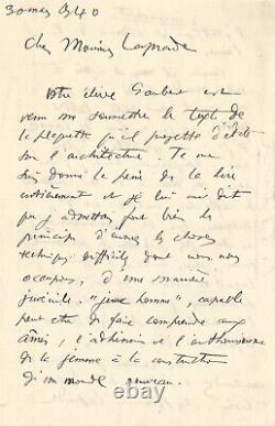 LE CORBUSIER Lettre autographe signée. Les hauts principes de l'Architecture