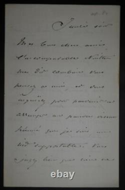 LOCLE Camille du LETTRE AUTOGRAPHE SIGNEE, 1884, 4 pages