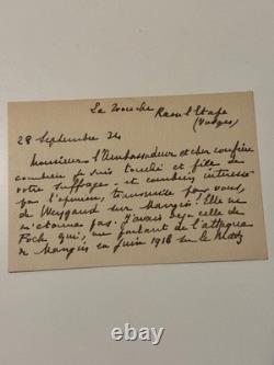 LOUIS MADELIN Lettre autographe signée à l'ambassadeur Camille Barrère 1924