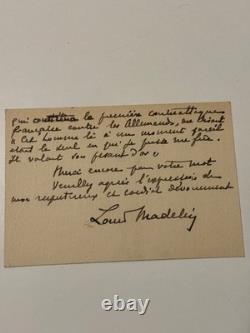 LOUIS MADELIN Lettre autographe signée à l'ambassadeur Camille Barrère 1924