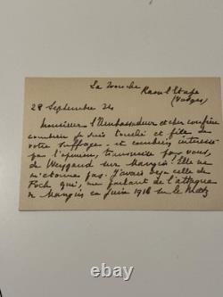 LOUIS MADELIN Lettre autographe signée à l'ambassadeur Camille Barrère 1924