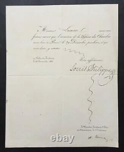 LOUIS-PHILIPPE Roi des Français & Adolphe THIERS document Lettre signée 1835