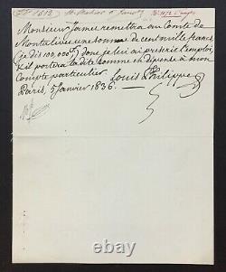 LOUIS-PHILIPPE Roi des Français Lettre autographe signée 1836