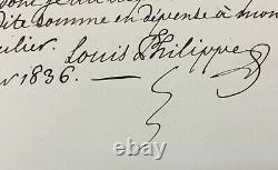 LOUIS-PHILIPPE Roi des Français Lettre autographe signée 1836