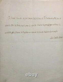 LOUIS XVIII Lettre autographe signée à Louis Phélypeaux