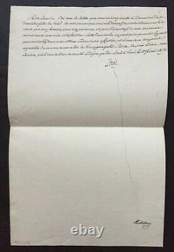 LOUIS XVIII Roi de France Lettre signée à Cousin Sa personne et couronne