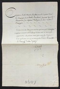 LOUIS XVI Roi France Lettre signée Soldats Invalides Letter signed 1786