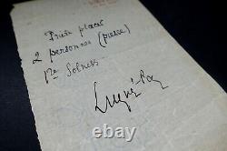 LUGNE-POE Aurélien LETTRE AUTOGRAPHE SIGNÉE, RÉSERVATION DE PLACES c. 1890