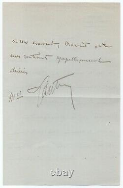 LYAUTEY (Hubert) Lettre autographe signée Thorey 1er août 1926