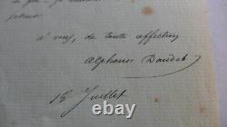 L. A. S ALPHONSE DAUDET 1840-1897 signée Ecrivain, Auteur, lettres de mon moulin
