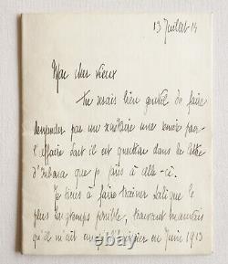 L. A. S Henry de Jouvenel (1876-1935) Lettre autographe signée à Henry Lémery 1914