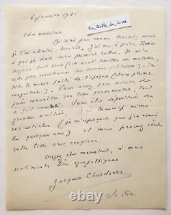 L. A. S Jacques Chardonne (1884-1968) Lettre autographe signée André Tardieu