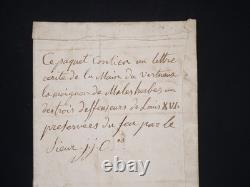 Lamoignon de MALESHERBES Lettre autographe signée Manuscrit Louis XVI