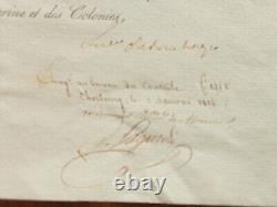 Las Lettre Autographe Signée Louis XVIII Marine Lettre De Service Ministre 1815