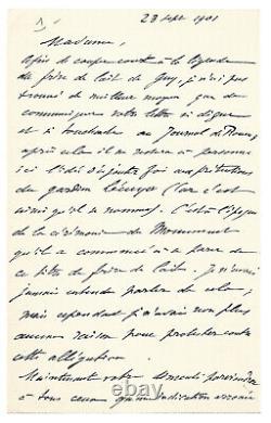 Laure de MAUPASSANT / Lettre autographe signée / Guy / Frère de lait / Rouen