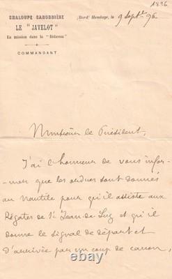 Le commandant Pierre Loti sort le canon! Lettre autographe signée Régates