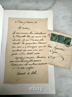 Leconte de L'Isle Lettre Autographe Signée, Reliure Chagrin Poèmes Tragiques