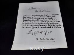 Léon Gabriel Gros Route Lettre Poème Manuscrit Signé à Léon Vérane 1925