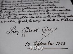 Léon Gabriel Gros Route Lettre Poème Manuscrit Signé à Léon Vérane 1925