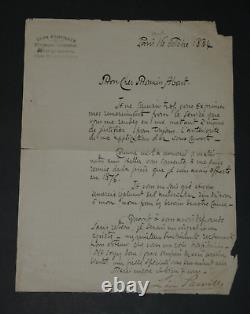 Léon Parvillée Lettre autographe signée Céramique décorative 1884