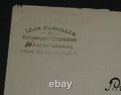 Léon Parvillée Lettre autographe signée Céramique décorative 1884