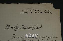 Léon Parvillée Lettre autographe signée Céramique décorative 1884