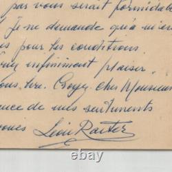 Léon RAITER Compositeur LETTRE AUTOGRAPHE SIGNÉE À André Claveau 1952