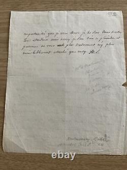 Lettre Autographe Signée 1753 Charles Paul Sigismond de Montmorency