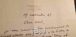 Lettre Autographe Signée 1947 Francis Carco