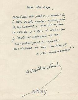 Lettre Autographe Signée De Henry De Montherlant. Événements 1940. Rare