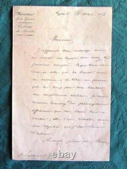 Lettre Autographe Signee Saint-arnaud 1853 Algerie