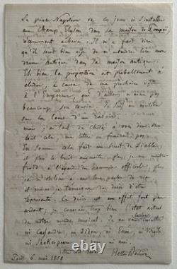 Lettre Autographe Signée de BERLIOZ à La Princesse Carolyn de Sayn-Wittgenstein