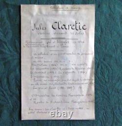 Lettre Autographe Signée de Jules Clarétie 1889