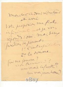 Lettre Autographe signée Sacha Guitry. Sd. 2 Pages In-4. Traces écrites, Paris