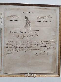 Lettre Manuscrite Signée Général Lazare Hoche Guerre De Vendée Armée Revolution