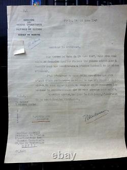 Lettre SIGNE AUTOGRAPHE FRANCOIS MITTERRAND HAND SIGNED 1947 president envoi
